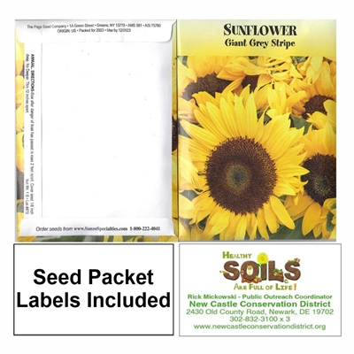 Giant Sunflower Seed Packets with Printed Labels