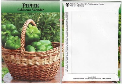 Bell Pepper Vegetable Seed Packets - Blank