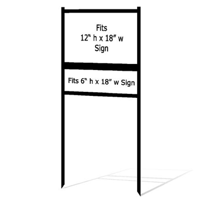 Metal Sign Frame w Single Rider 12" x 18"