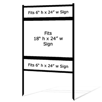 Metal Sign Frame with Double Rider 18" x 24" (3 Pack)