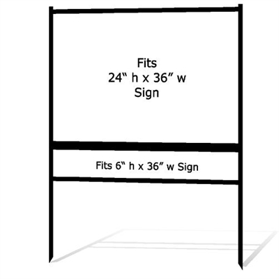 Metal Sign Frame w Single Rider 24" x 36" (2 Pack)