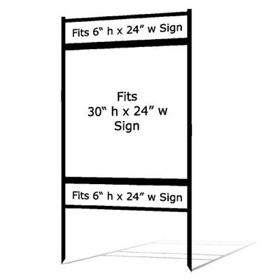 Metal Sign Frame w Two Riders 30" x 24"