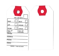 White Key Tags w PROPERTY MANAGEMENT Print- Qty 1000