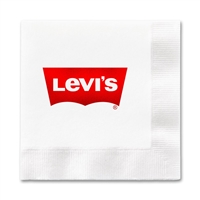 Foil Stamped 1-Ply White Beverage Napkin | Elegant Coin Edge Napkin