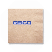 Foil Stamped 1-Ply Kraft Beverage Napkin | Elegant Recycled Hospitality Napkin
