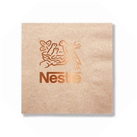 Foil Stamped 2-Ply White Beverage Napkin | Luxury Recycled Napkin