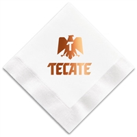Foil Stamped 3-Ply White Beverage Napkin | Custom Metallic & Matte Napkins