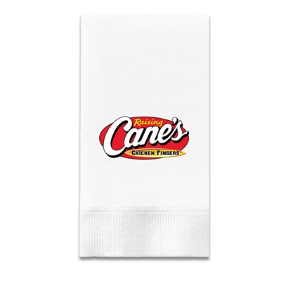The 3-Ply FSC Certified Full Color White Dinner Napkin | 1/8 Fold