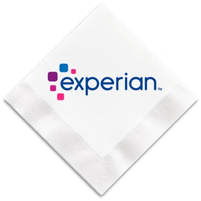 1-Ply White Beverage Napkin Full Color | Eco-Friendly Coin Edge Napkin