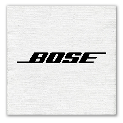 Foil Stamped 1-Ply White Beverage Napkin | Linen Embossed | Elegant Eco-Friendly Napkin