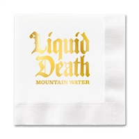 Foil Stamped 1-Ply White Beverage Napkin | Elegant Eco-Friendly Napkin
