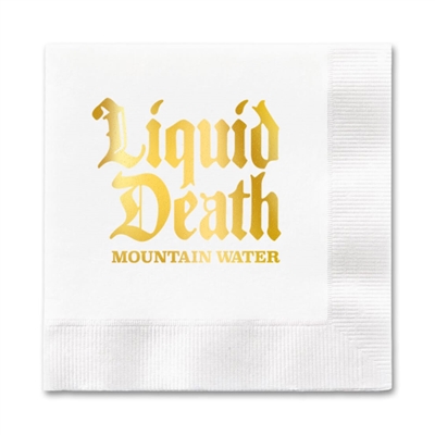 Foil Stamped 1-Ply White Beverage Napkin | Elegant Eco-Friendly Napkin