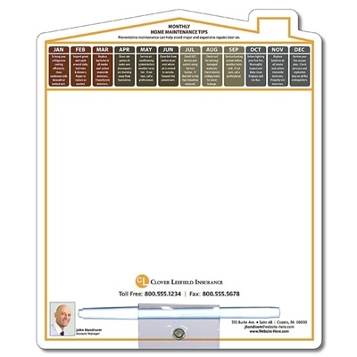 House Shaped Dry Erase Memo Board | Custom Magnetic with Full Color Imprint