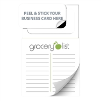 Magnetic Sticky Notes | Custom Business Card Grocery List Pad with Full Color Imprint