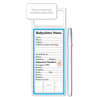 Babysitter Memo Board | Quick Ship, Customizable with Full Color Imprint