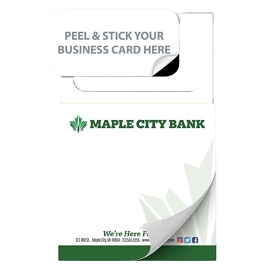 Custom Magnetic Sticky Pad 3.5" x 5.5" | 25-Sheet Full Color Notes with Magnet Header