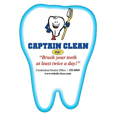 Tooth Shape Custom Magnet 2.5x3.5 | 25 Mil for Dental Offices & Full Color Imprinted