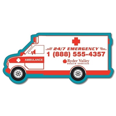 Ambulance Shape Health Magnet â€“ 30 mil | 5.25 x 2.42 & Full Color Imprint
