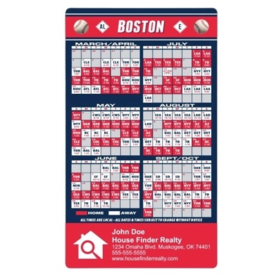 Boston Baseball Magnet | Custom Full Color Imprint 20 Mil Schedule Giveaway