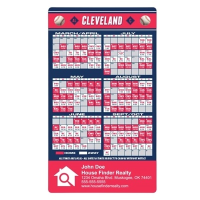 Cleveland Baseball Magnet | 25 Mil Custom Full Color Imprint Schedule 3.5" x 6"