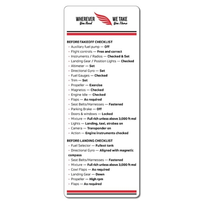 Custom Flight Checklist Magnet 3.25x8.25 | Outdoor TUFF MAG with Full Color Imprint
