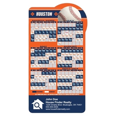 Houston Team Baseball Magnet | 20 mil Custom Full Color Imprint Schedule