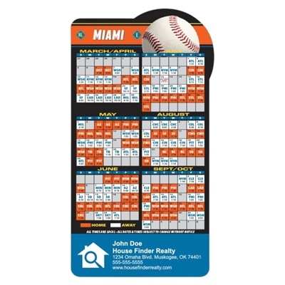 Miami Baseball Schedule Magnet | 20 mil Custom Full Color Promotional Giveaway