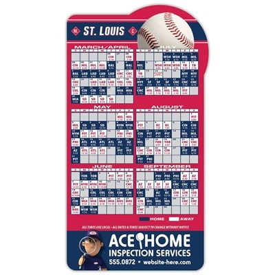 St. Louis Baseball Schedule Magnet | Custom Full Color Imprinted with 20 mil