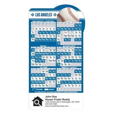 Los Angeles MLB Magnet | 25 mil Baseball Schedule Promo with Custom Full Color Imprint