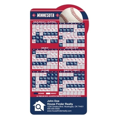 Minnesota Baseball Magnet 2025 | 25 mil Custom Full Color Imprint Schedule