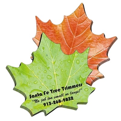 Personalized Leaf Sticky Notes | 100 Sheet Custom Full Color Imprinted Pads