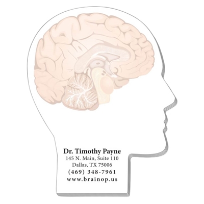 Face Profile Shaped Sticky Notes | 25-Sheet Custom Full Color Pad