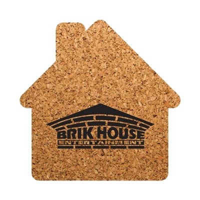 House Shaped Cork Coasters | Eco-Friendly Custom Promotions