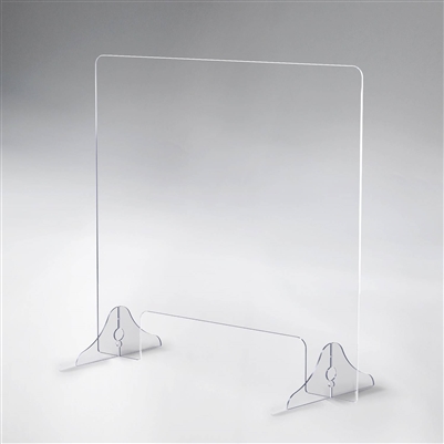 Clear Panel Sneeze Guard With Locking Legs