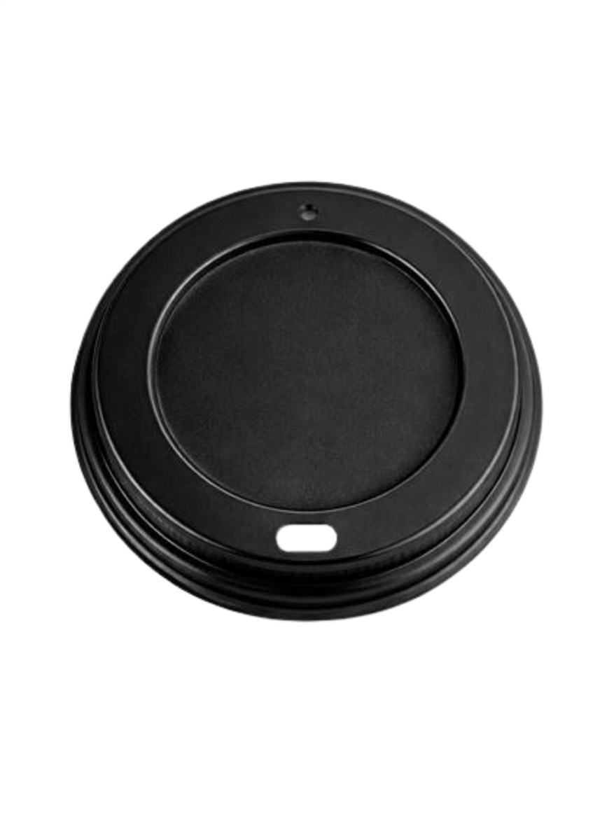 Black Thermo-Formed Coffee Cup Lids 21oz â€“ Case of 1000 | Eco-Friendly Spill-Resistant Lids