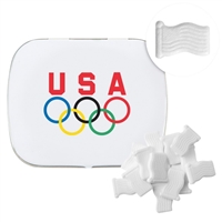 Domed Tin with American Flag Shaped Mints | Custom Full Color Promotional Patriotic Mints