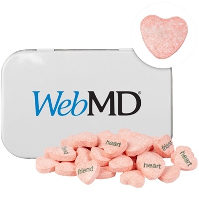 Custom Conversation Hearts Tin | Full Color Promotional Candy