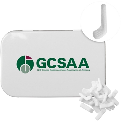 Rectangular Tin | Golf Club Shaped Mints | Full Color Custom Promotional Mints
