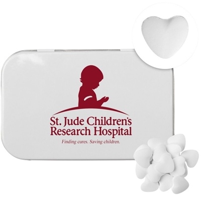 Rectangular Tin | Heart Shaped Mints | Full Color Custom Promotional Mints