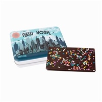 Custom Dark Chocolate & Sprinkle Bark Tin | Perfect for Holiday Gifts & Promotions