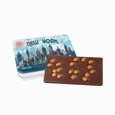 Custom Milk Chocolate & Caramel Bark Tin | Perfect Client Gifts & Giveaways