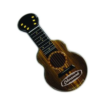 Dark Woodgrain Acoustic Guitar Shaped Mint Tin | Full Color | Custom Music-Themed Promotional Tin