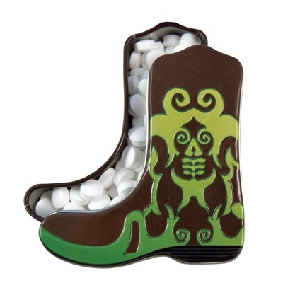 Green Cowboy Boot Mint Tin | Custom Full Color Promotional Mints