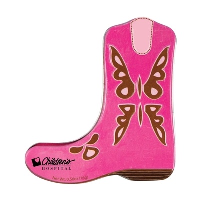 Pink Cowboy Boot Mint Tin | Custom Full Color Promotional Mints