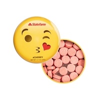 Kissy Face Emoji Tin | Cherry Mints | Custom Full Color Promotional Tins