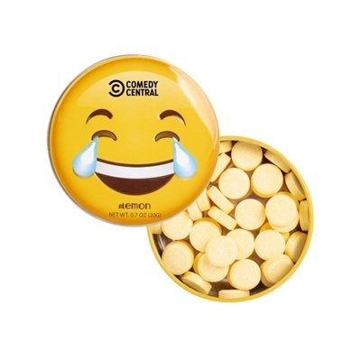 Laughing Emoji Tin | Lemon Mints | Custom Full Color Promotional Tins