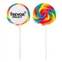 Custom Rainbow Whirly Pops with Logo | Full Color Promotional Lollipops