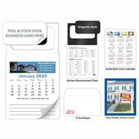 Real Estate Themed 2025 Magnetic Business Card Tear-Off Calendars with Mailing Envelope