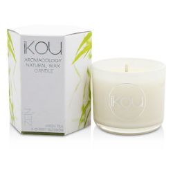 iKOU Eco-Luxury Aromacology Natural Wax Candle Glass - Zen (Green Tea Cherry Blossom) (2x2) inch
