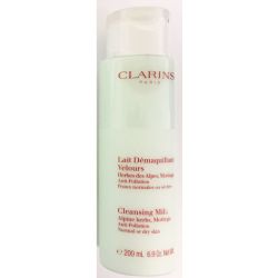 Clarins Cleansing Milk with Alpine Herbs, Moringa Normal to Dry Skin